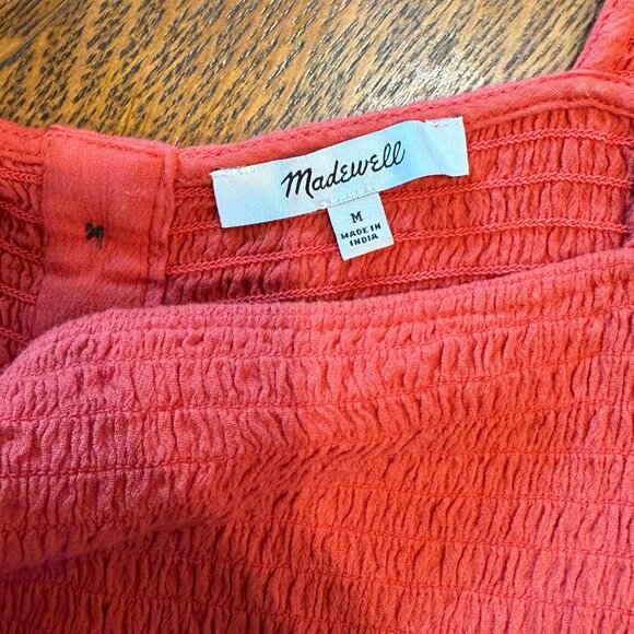 Madewell Women's Smocked Short Sleeve Top -- Medium - Picture 3 of 3
